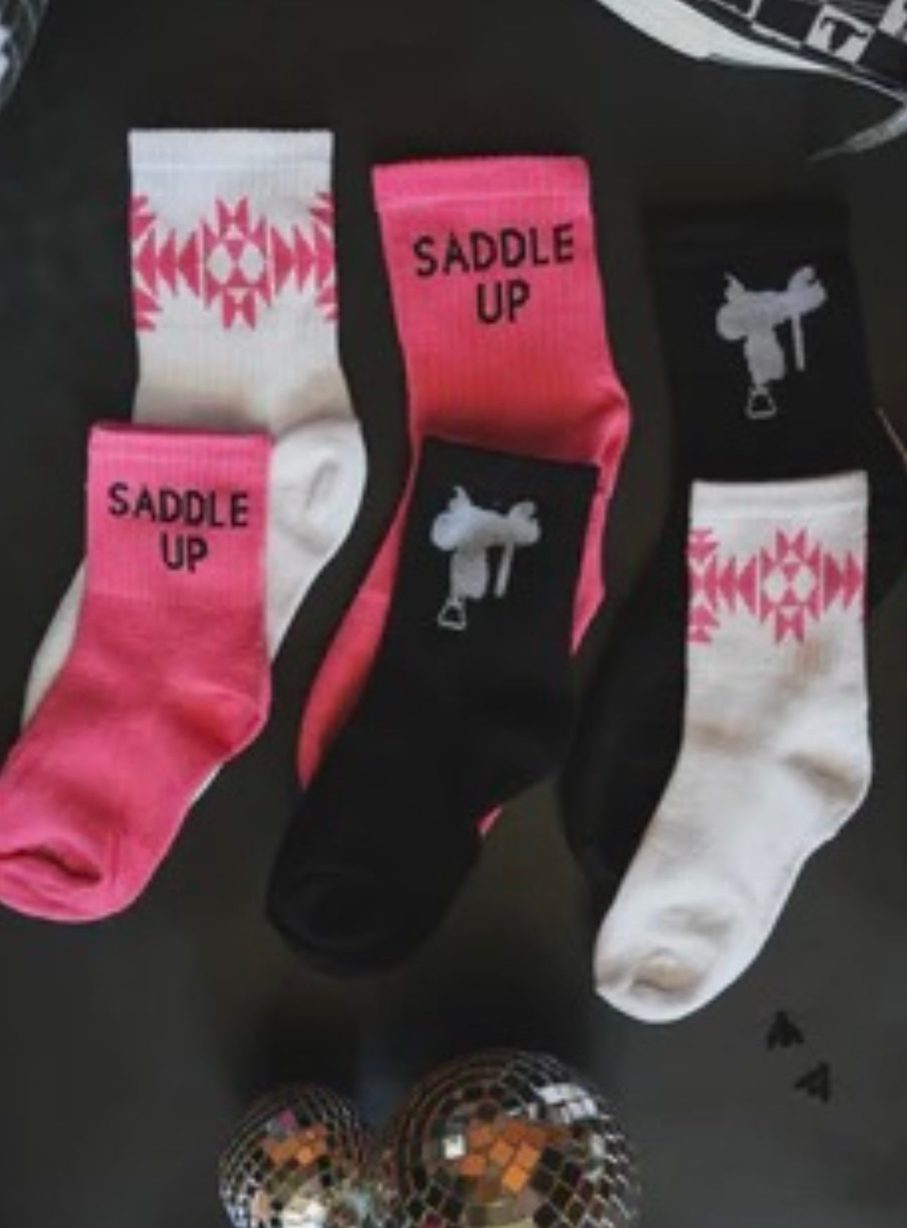 Pink Saddle Pop Socks Kids